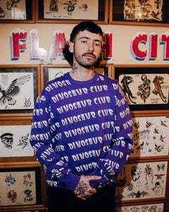 All Over Logo Knit Sweater Purple