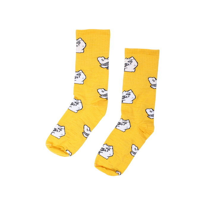 All Over Dino Socks Yellow